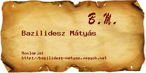 Bazilidesz Mátyás névjegykártya